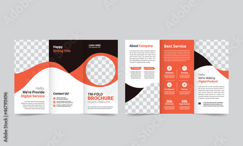 Brochure design, brochure template, creative tri-fold, trend brochure.
