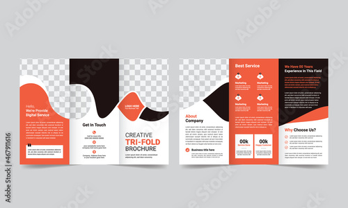 Brochure design, brochure template, creative tri-fold, trend brochure.