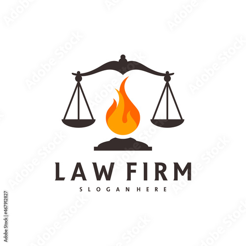 Fire Justice logo vector template, Creative Law Firm logo design concepts