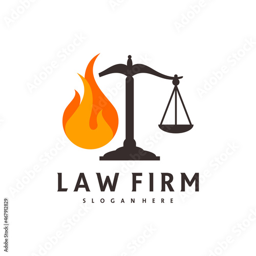 Fire Justice logo vector template, Creative Law Firm logo design concepts