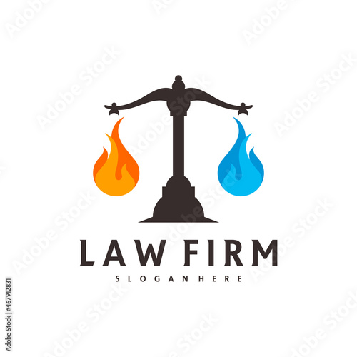 Fire Justice logo vector template, Creative Law Firm logo design concepts
