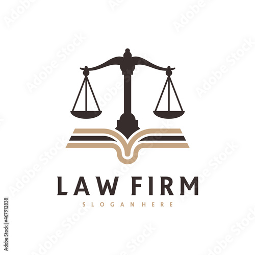 Justice Book logo vector template, Creative Law Firm logo design concepts