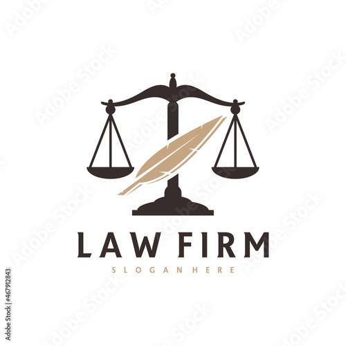Justice feather logo vector template, Creative Law Firm logo design concepts