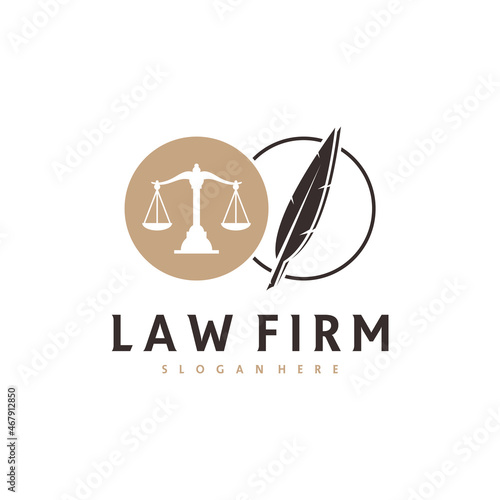 Justice feather logo vector template, Creative Law Firm logo design concepts