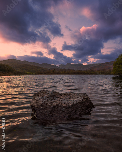 sunset in Lake District photo