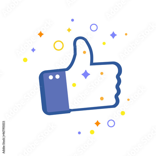 Flat hand like icon, thumb up symbol like
