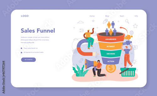 Marketer web banner or landing page. Brand or product advertising