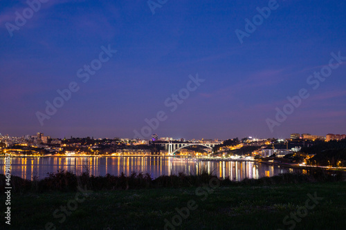 View of the Oporto city at dusk  Portugal  Europe