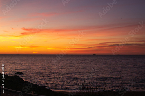 Sunset on the sea, Canidelo, Portugal © sanchacampos