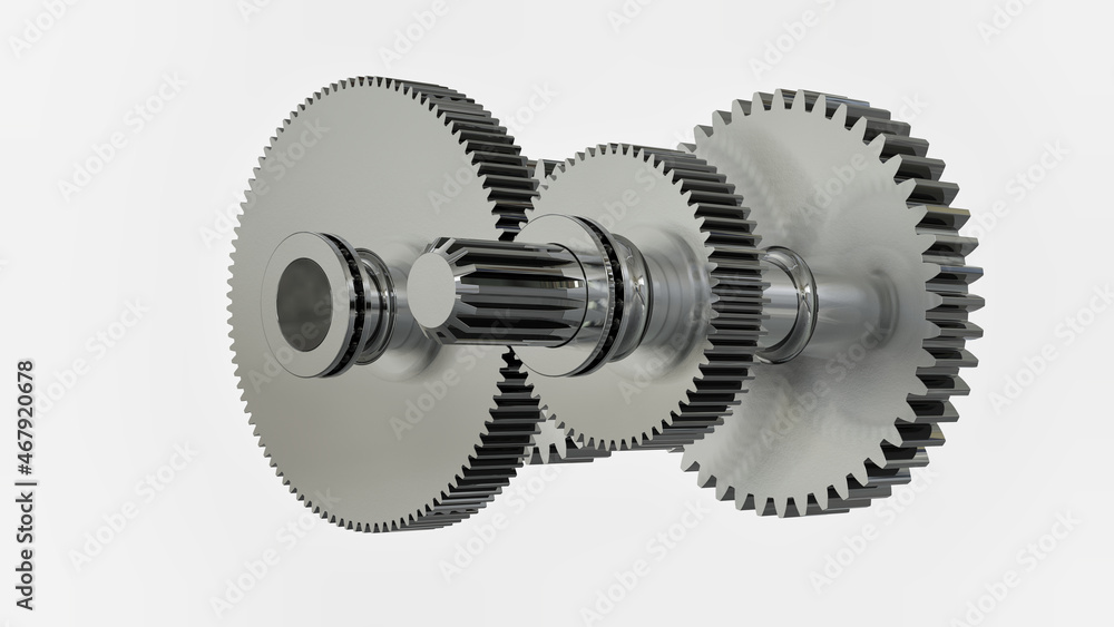 Gearbox for gear shifting. 3D Rendering. Gearbox for gear shifting. 3D Rendering.
