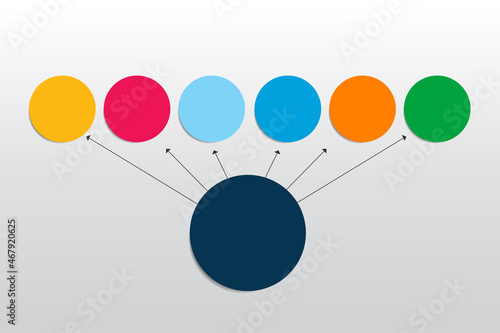 Fowchart. Colored shadows scheme. photo