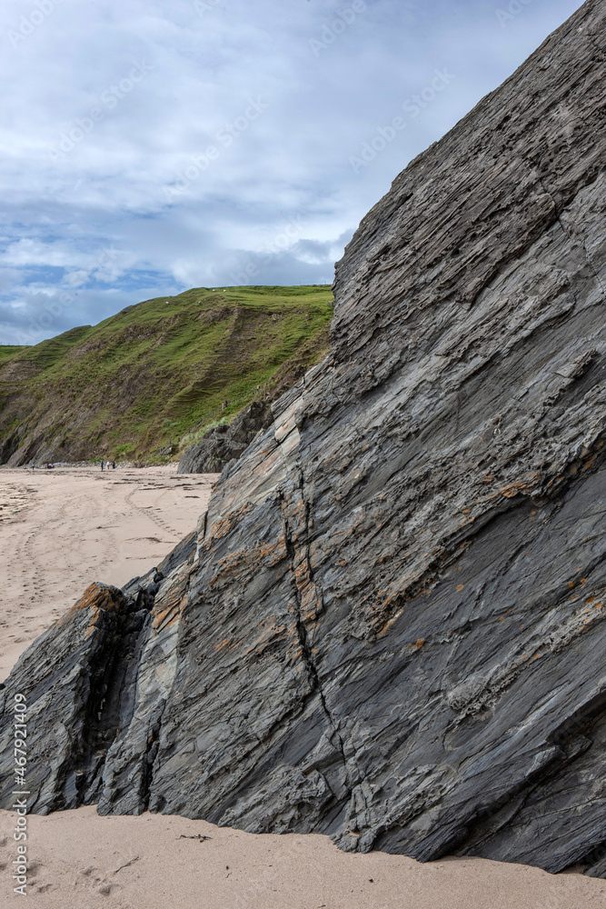 Coast and rocks at Malin Beg Westcoast Ireland. Earth layers. Bay. Coast and rocks at Malin Beg Westcoast Ireland. Earth layers. Bay.