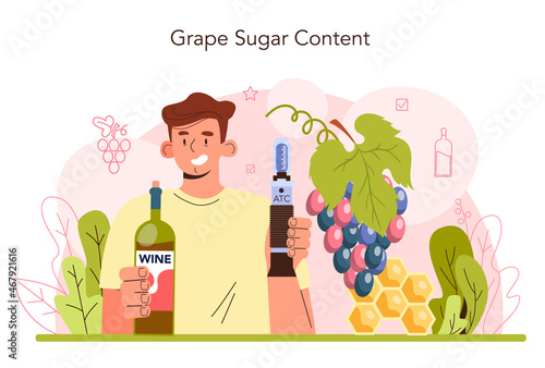 Wine production concept. Grape wine in a bottle or glass. Alcohol drink