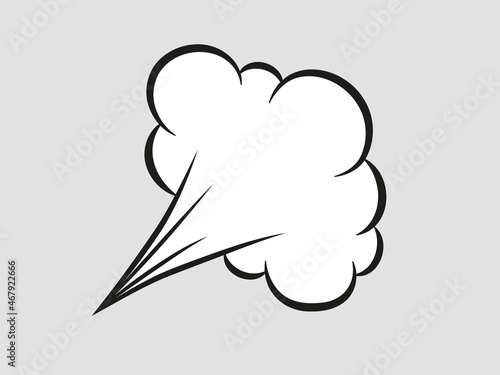 Comic style speed element. Bad smell smoke cloud isolated on white background.