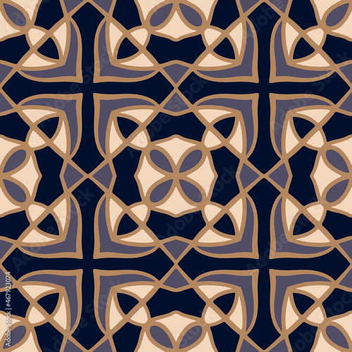 Seamless pattern with mosaic tiles of the Mediterranean