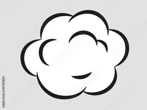 Comic style speed element. Bad smell smoke cloud isolated on white background.
