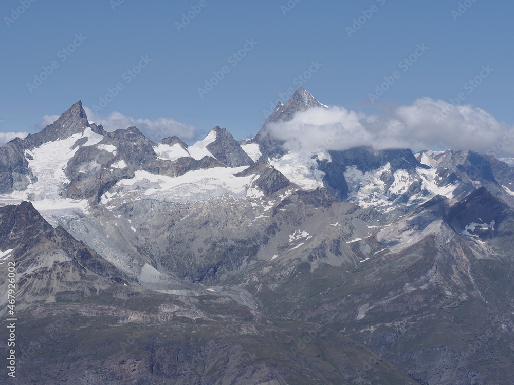 Panorama of Alps from Klein Matterhorn in Switzerland Panorama of Alps from Klein Matterhorn in Switzerland