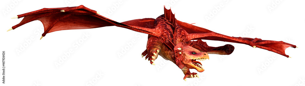 3D Rendering Fairy Tale Dragon on White 3D Rendering Fairy Tale Dragon on White