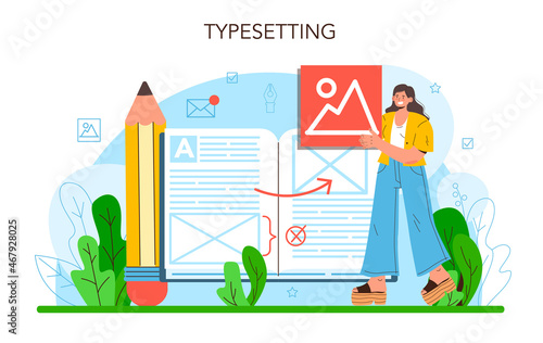 Layout designer. Magazine or newspaper layout developing