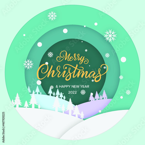 Merry christmas and happy new year social media template