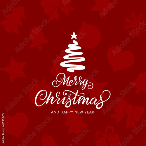 Merry christmas and happy new year social media template