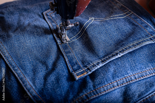 Denim jeans stitching