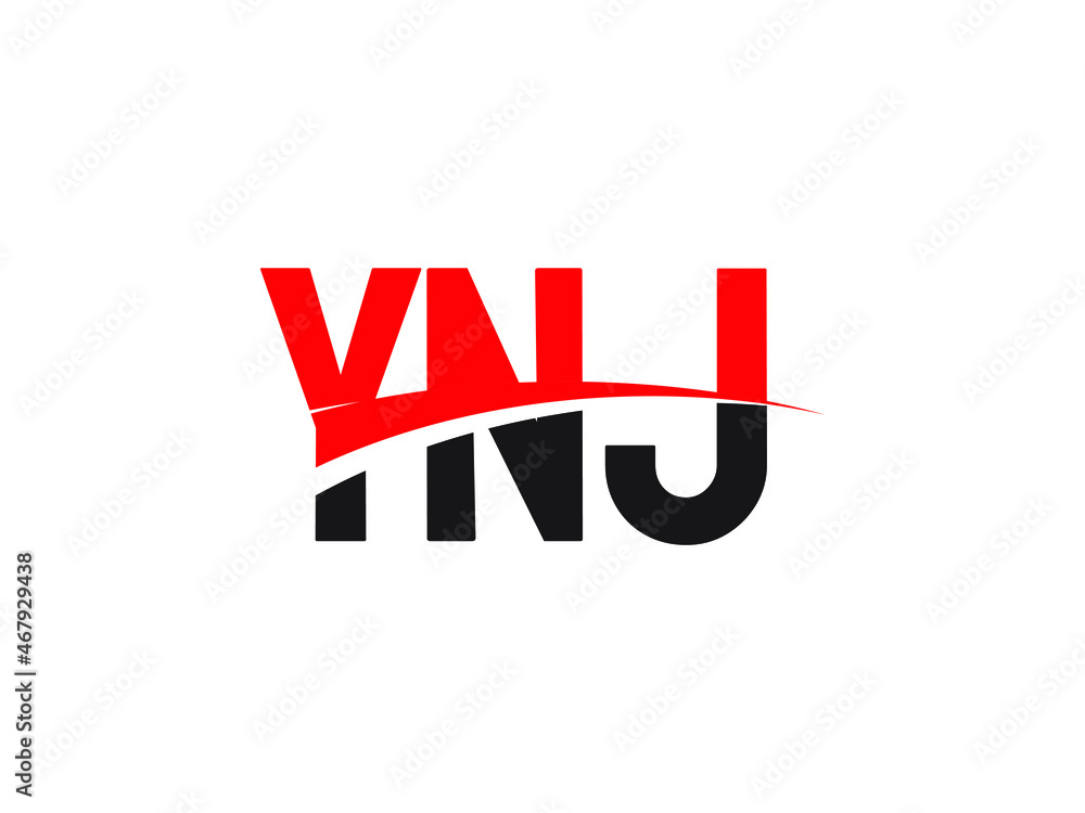 YNJ Letter Initial Logo Design Vector Illustration