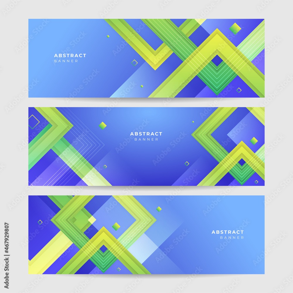 Fototapeta premium Blue green abstract vector business long banner template. Horizontal header web banner. Modern gradient color cover header for website design, social media cover ads banner, flyer, invitation card