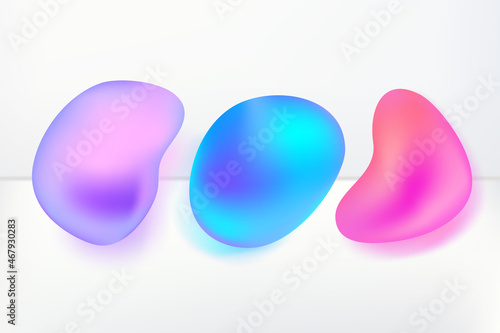 Fluid 3d Shape with the Modern Neon Colours. Liquid HolographicB Backdrop Template for Posters, Brochures, Textile Pattern, Gift Wrapping, Web and Desktop Wallpaper.