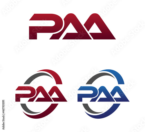 Modern 3 Letters Initial logo Vector Swoosh Red Blue PAA
