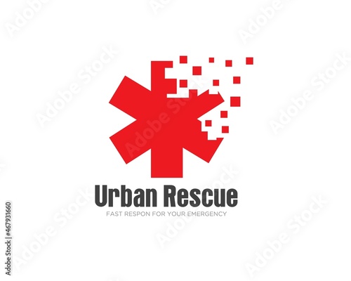 urban rescue logo designs for medical and emergency logo designs or clinic and hospital symbols