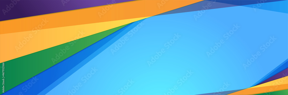 Abstract modern colorful gradient wide geometric wave banner design. Modern cover header background for website design, social media cover ads banner, flyer, invitation card