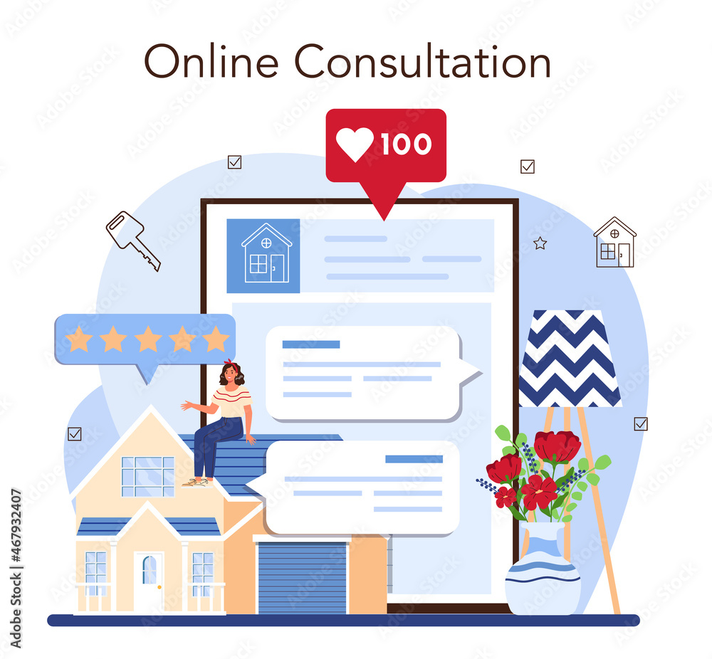 Fototapeta premium Real estate industry online service or platform. Real estate agent
