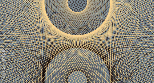 abstract graphic round lattice traps illustration