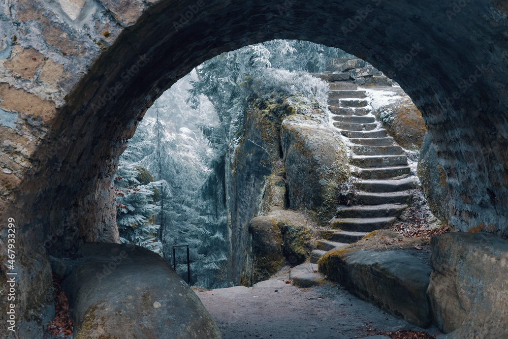 Fototapeta premium Broumovske Steny Mountains in Eastern Bohemia, Czech Republic