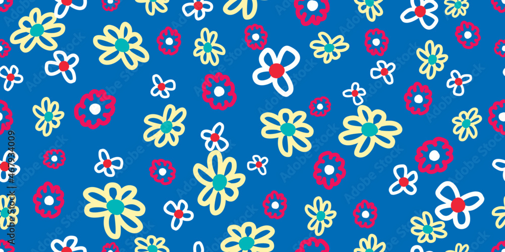 Floral art, Flowers and leaf Seamless pattern, Vector illustration. Floral art, Flowers and leaf Seamless pattern, Vector illustration.
