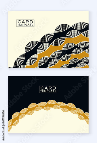 modern japanese style pattern card templates gold ivory black