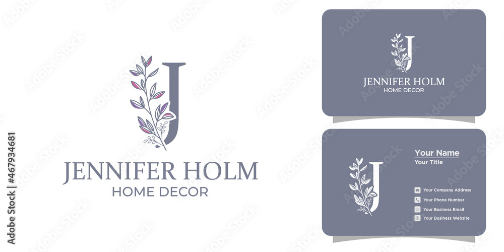 hand drawn feminine home decor logo set