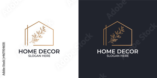 hand drawn feminine home decor logo set
