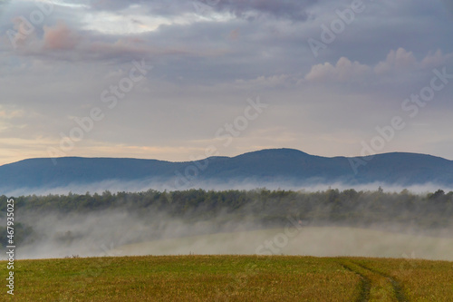 Morning fog under Vihorlat  Slovakia