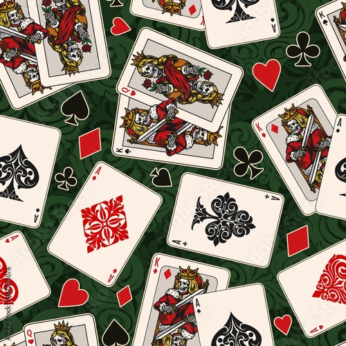 Gambling colorful vintage seamless pattern