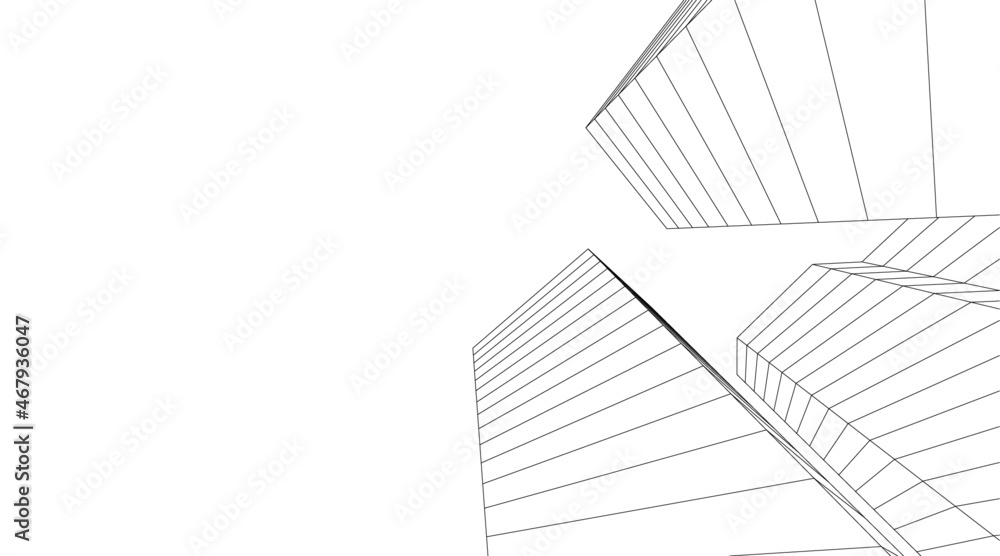 Modern architecture digital drawing Modern architecture digital drawing