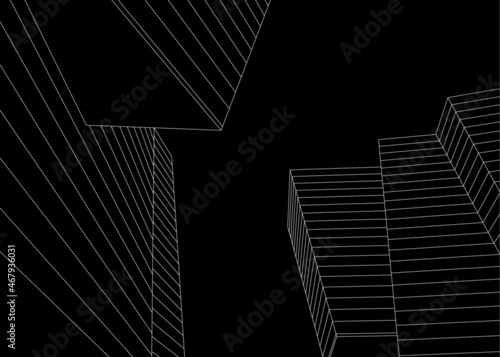 Modern architecture digital drawing