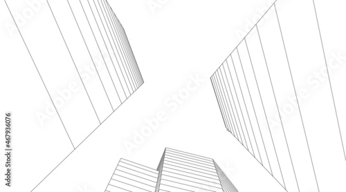 Modern architecture digital drawing