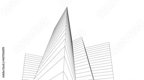 Modern architecture digital drawing