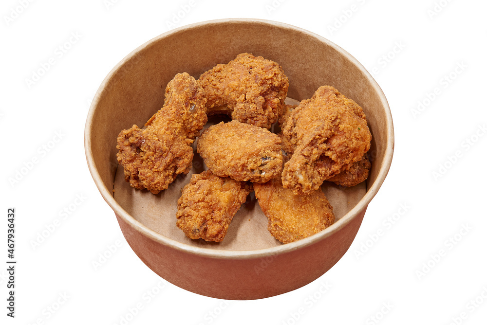 Delivery bucket box with Fried Chicken. Delivery bucket box with Fried Chicken.
