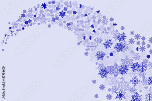 Festive winter banner with snowflakes, Christmas decorations. Snowflake background, winter background. Background for lettering greeting card, print, banner, web banner, poster. Vector
