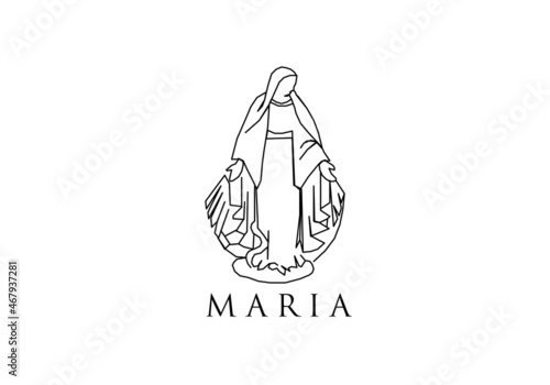 maria line art vector for cristiani