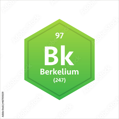 Berkelium symbol. Chemical element of the periodic table. Vector stock illustration.