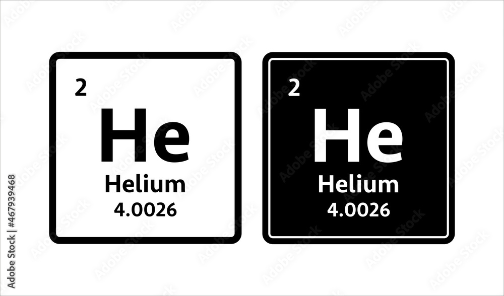 Helium symbol. Chemical element of the periodic table. Vector stock illustration. Helium symbol. Chemical element of the periodic table. Vector stock illustration.